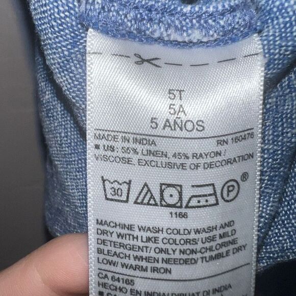 Old Navy Toddler Girls 5t Chambray Jumpsuit flutter sleeve - Picture 8 of 8